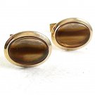 Vintage Goldtone Brown Cufflinks 101017