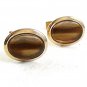 Vintage Goldtone Brown Cufflinks 101017