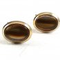 Vintage Goldtone Brown Cufflinks 101017