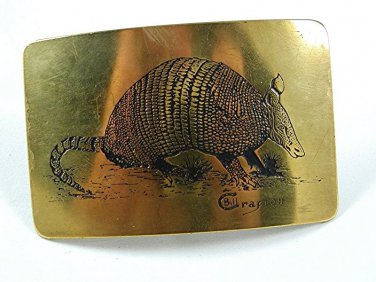 Vintage Armadillo Belt Buckle by BILL CRAFTON 111716