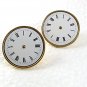 Vintage Goldtone Porcelain Watch Face Cufflinks Made In France 62617