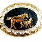 Western Cowboy Mom & Baby Horse Belt Buckle by Silver Strike 12112013mb