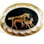 Western Cowboy Mom & Baby Horse Belt Buckle by Silver Strike 12112013mb