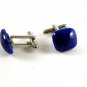 Unmarked Silvertone & Blue Cufflinks 11062013bb