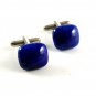 Unmarked Silvertone & Blue Cufflinks 11062013bb