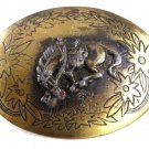 Vintage Cowboy Western Horse Bowing Belt Buckle 91517
