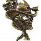 Cowboy Hat Skull Arrow Bandana Belt Buckle 121416
