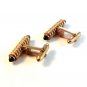 Vintage Gold Tone & Red Cufflinks Pat No. 1950711