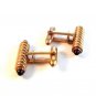 Vintage Gold Tone & Red Cufflinks Pat No. 1950711