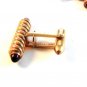 Vintage Gold Tone & Red Cufflinks Pat No. 1950711