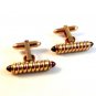 Vintage Gold Tone & Red Cufflinks Pat No. 1950711