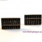 Signed Vintage Sterling Silver Working Abacus Cufflinks