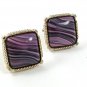 1970's Silvertone Purple Cufflinks 31717