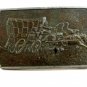 1974 Wyoming Art Works James Lind Run Away Wagon Horses Belt Buckle 10232013
