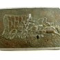 1974 Wyoming Art Works James Lind Run Away Wagon Horses Belt Buckle 10232013