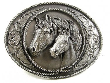 1991 Mare & Colt Horses Belt Buckle By SISKIYOU U.S.A. 22017