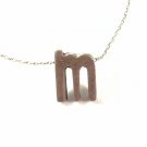 Sterling Silver Initial / Letter M Pendant & 14" Chain Unbranded 5116