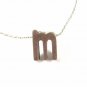 Sterling Silver Initial / Letter M Pendant & 14" Chain Unbranded 5116