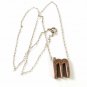 Sterling Silver Initial / Letter M Pendant & 14" Chain Unbranded 5116