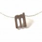 Sterling Silver Initial / Letter M Pendant & 14" Chain Unbranded 5116
