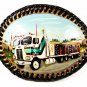 Vintage Hand Painted Truck Leather Belt Buckle By Bubbles Leather Craft 71916