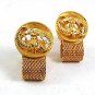 Vintage 1970's Goldtone ZODIAC PISCES Wrap Around Cufflinks 101817