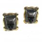 1960's Silvertone & Black African Pharaoh Cufflinks Unbranded 102215