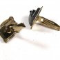 1960's Silvertone & Black African Pharaoh Cufflinks Unbranded 102215