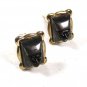 1960's Silvertone & Black African Pharaoh Cufflinks Unbranded 102215