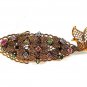 Early 1950's Made In Germany West Gold Tone Fish Rhinestones Brooch 102416