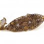 Early 1950's Made In Germany West Gold Tone Fish Rhinestones Brooch 102416