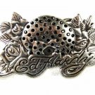 Silvertone Lady Bug ? Roses Belt Buckle By ED HARDY 33116b
