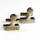 Vintage Sterling Silver Old Time Stamp Cufflinks Unbranded 31816
