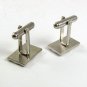 Vintage Small 1960's Silvertone & Black Cufflinks 101517