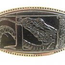 Vintage Snake on Leather Belt Buckle
