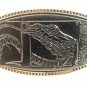 Vintage Snake on Leather Belt Buckle