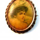 Large Vintage Portrait of a 19th Century Lady Brooch