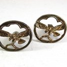 Vintage 1970's Goldtone American Eagle Cufflinks 102817
