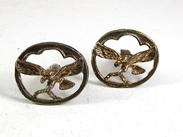 Vintage 1970's Goldtone American Eagle Cufflinks 102817