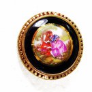 Artistique France Limoge Label De Quality Lovers Brooch Pendant By F.M.