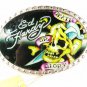 Skull Death or Glory Black Yellow Belt Buckle By ED HARDY 33116a w/ Tag