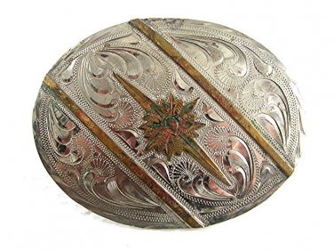 Western Gold Tone & Silver Tone Belt Buckle By DALE CHAVEZ 7117