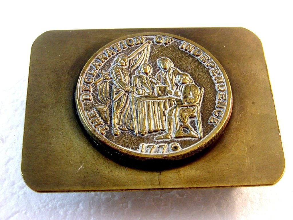 Vintage Declaration of Independence Belt Buckle from the Bicentennial