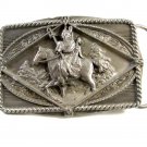 1990 American Indian On Horse Belt Buckle Made in USA By C&J 111014a