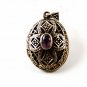 Sterling Silver Marcasites Amythest Cross Locket / Pendant By FAS 91916