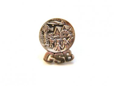 Vintage James Avery Sterling Silver CSB Tie Tac Pin MIB - a
