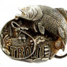 1982 Rainbow Trout Fish (Silvertone In Color) Belt Buckle by M&Ms 82614