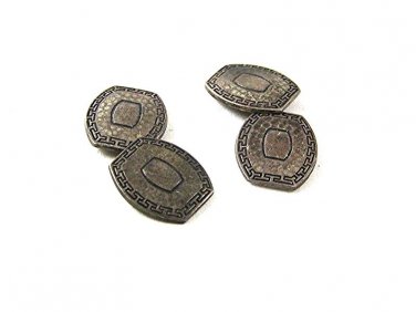 Edwardian / Deco Sterling Silver Cufflinks By E.I.F. Co. 11117