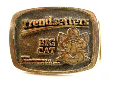 1970's Trendsetters Big Cat Engineering & Construction Belt Buckle