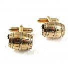 Vintage Goldtone Beer Barrel With Tap Cufflinks 62217